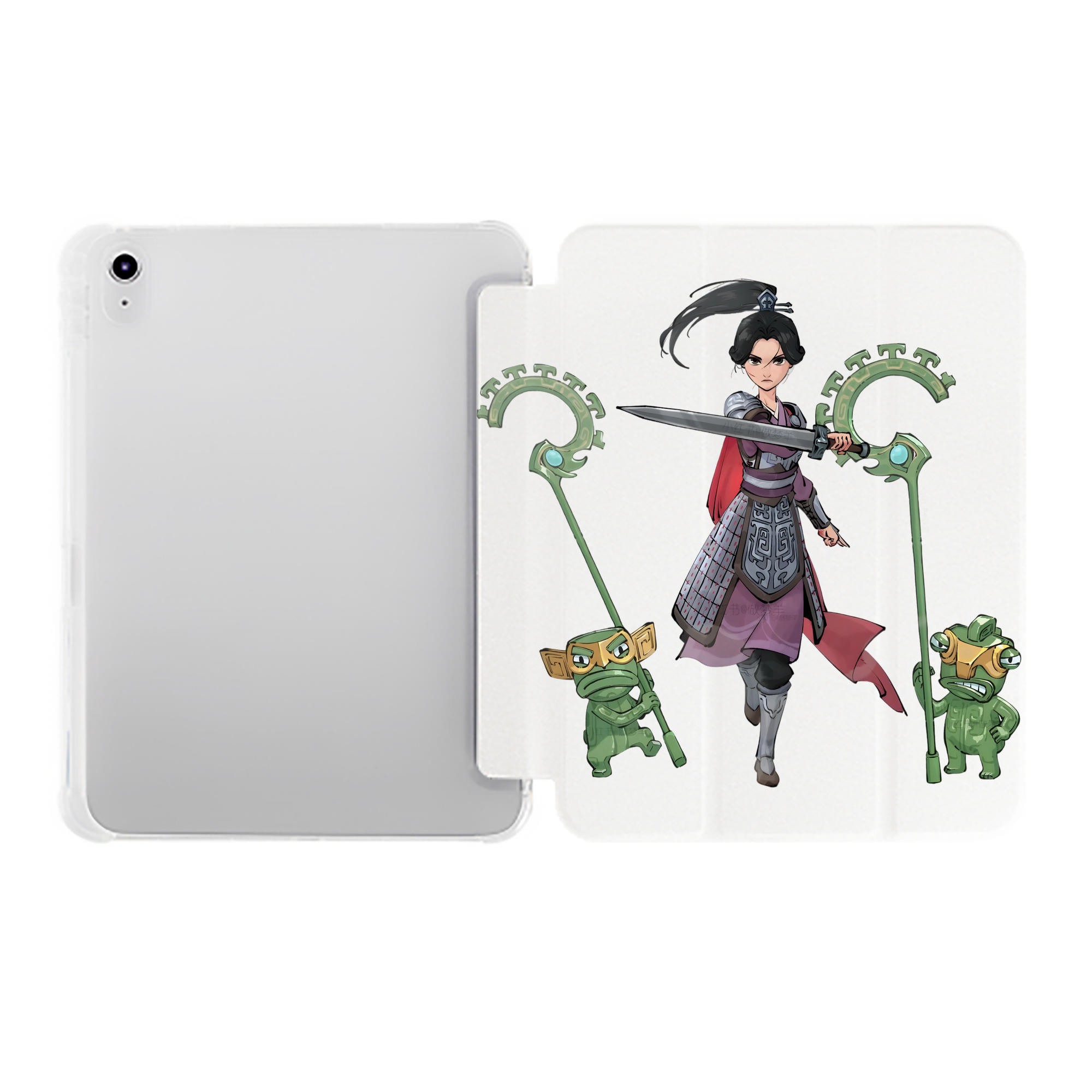 （画像用） Ne Zha 2 ナタ 魔童の大暴れ IPad ケース ペン収納付き 三つ折りスタンド PUレザー×シリコン 対応機種9.5/10.5/10.9インチ